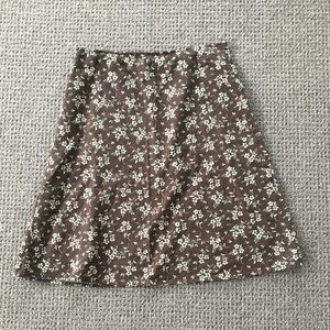 Eddie Bauer brown floral linen/cotton skirt - 10